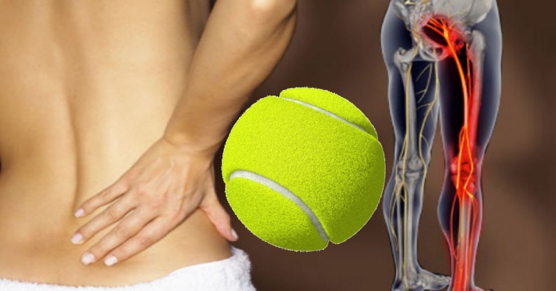 Как избавиться от боли в седалищном нерве и спине при помощи теннисного мячика за пару минут