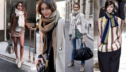 6 способов стильно носить шарф от модницы из Милана